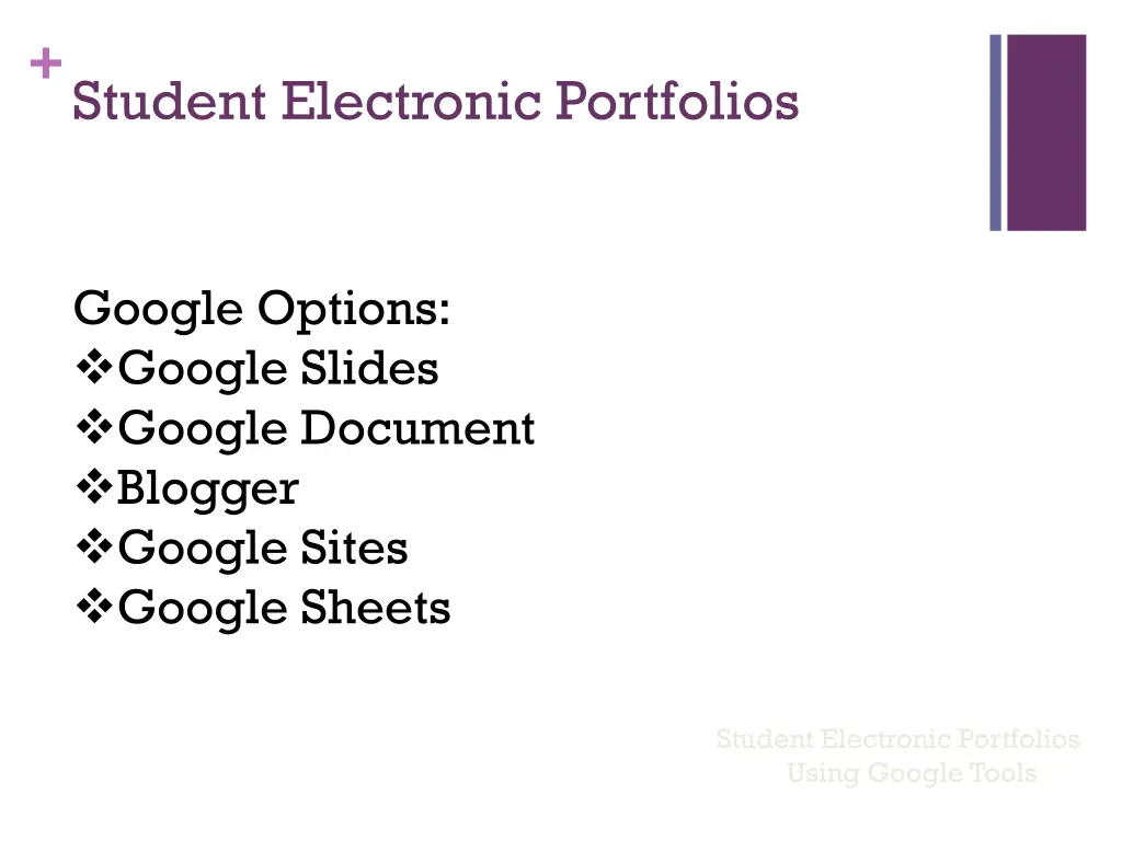 student electronic portfolios