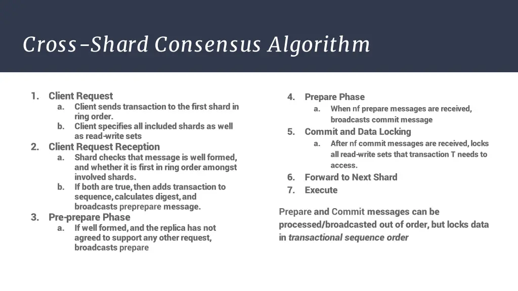 cross shard consensus algorithm
