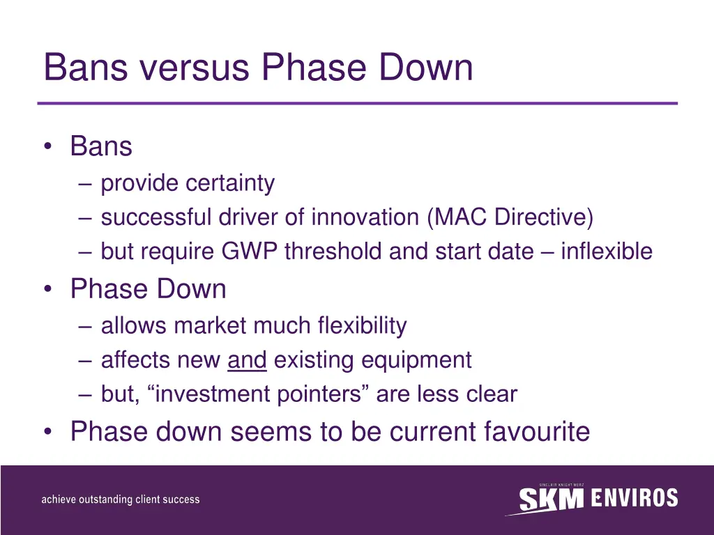 bans versus phase down