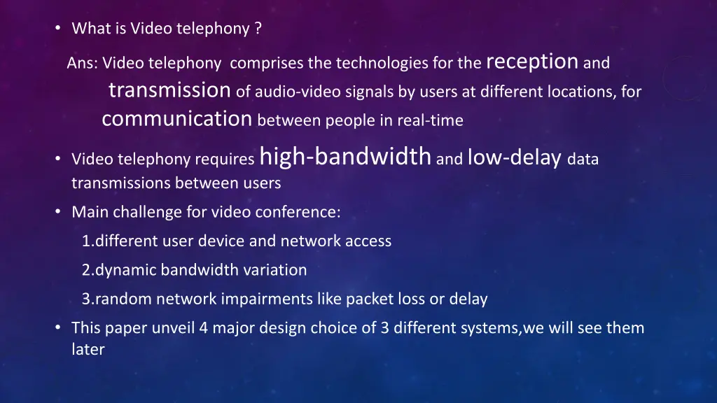 what is video telephony