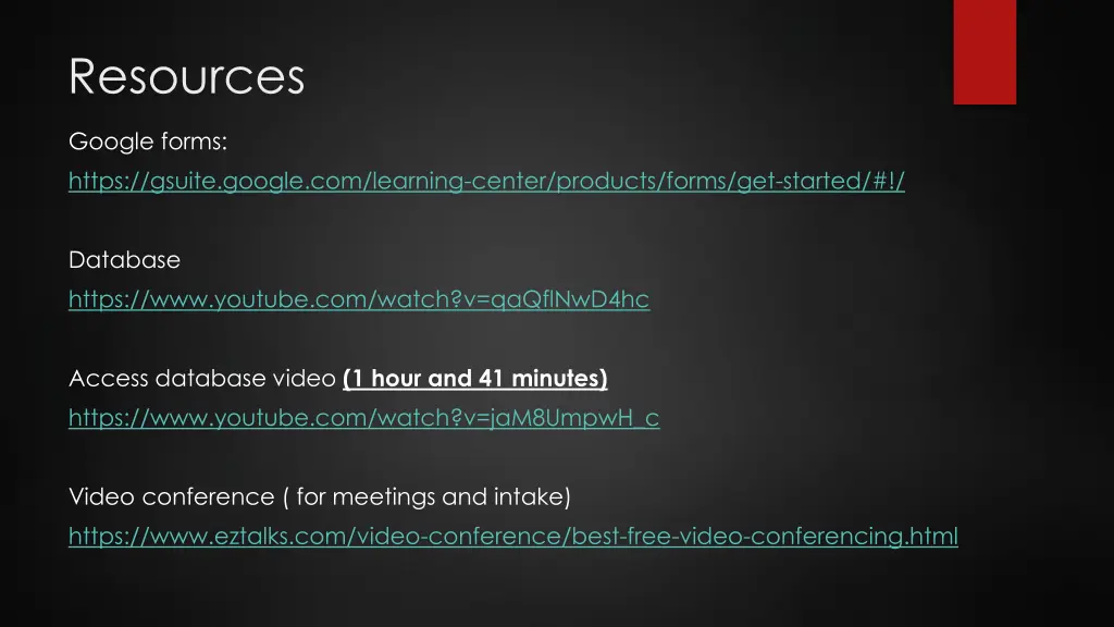 resources