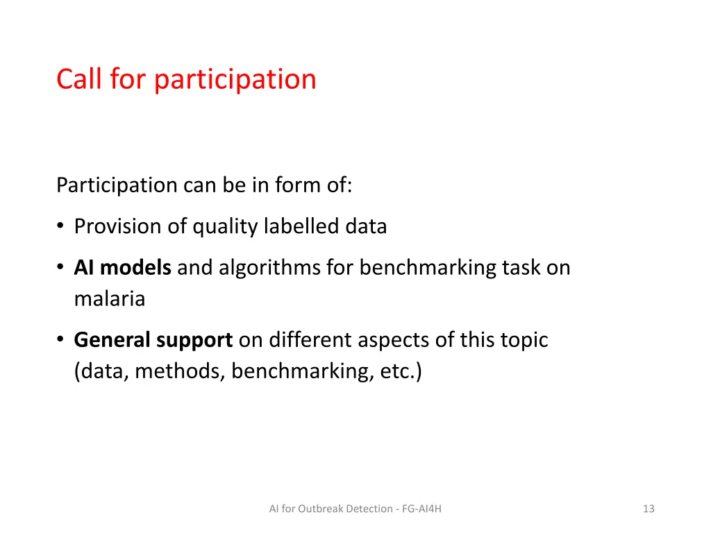 call for participation