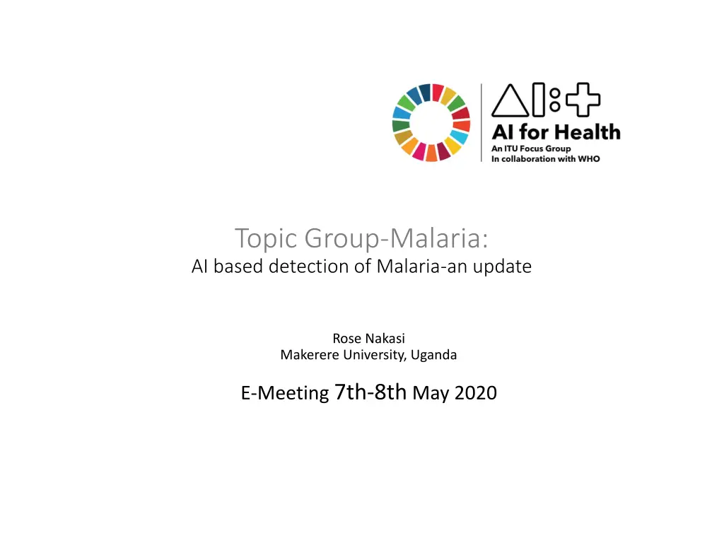topic group malaria ai based detection of malaria