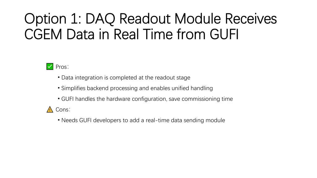 option 1 daq readout module receives option