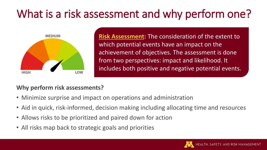 what is a risk assessment and why perform