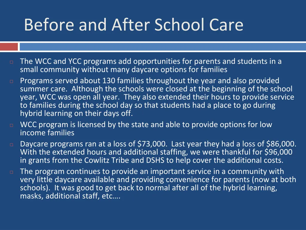 before and after school care