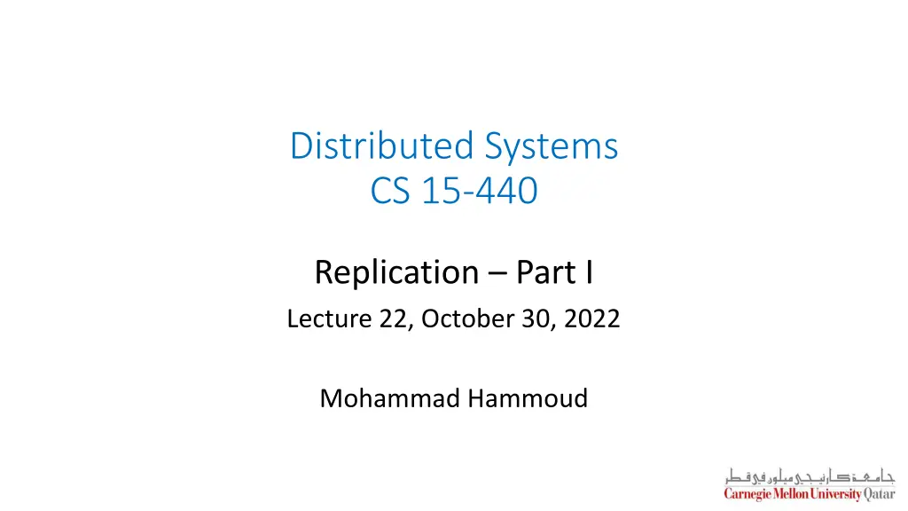distributed systems cs 15 440