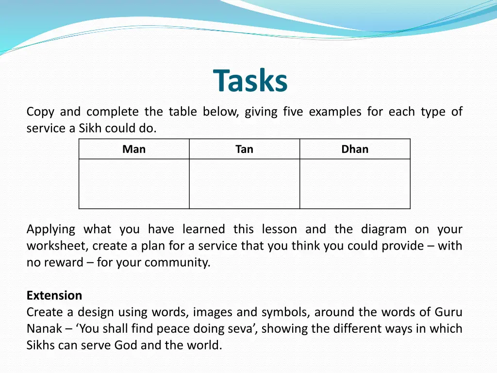 tasks