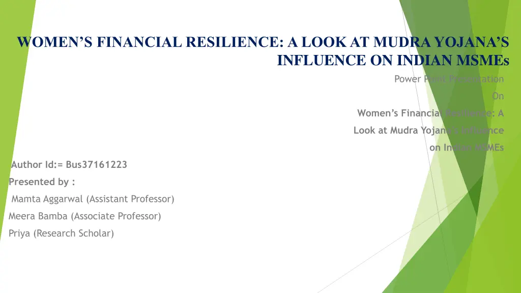 women s financial resilience a look at mudra