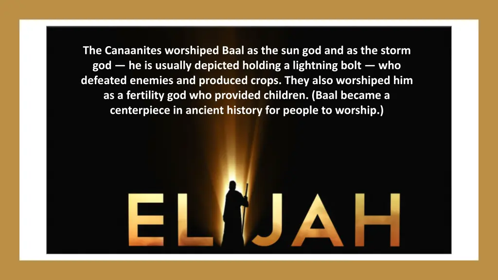 the canaanites worshiped baal