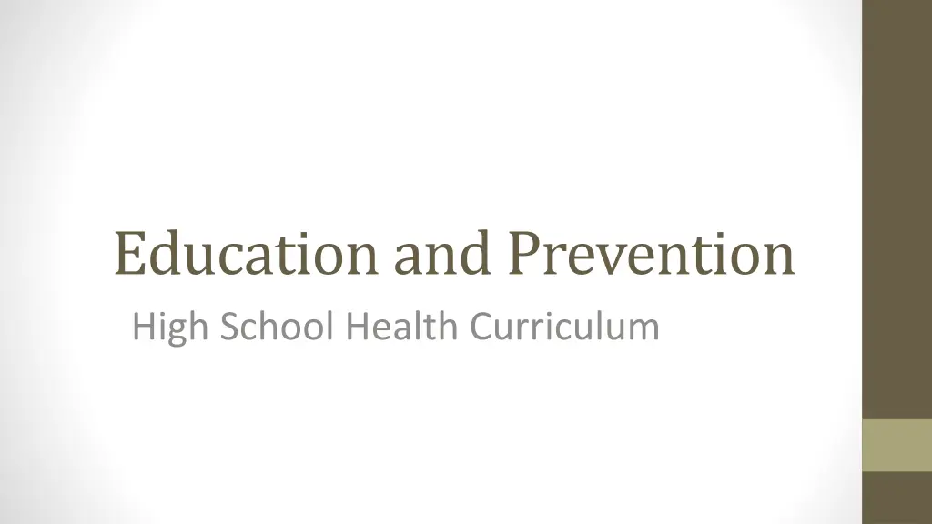 education and prevention high school health