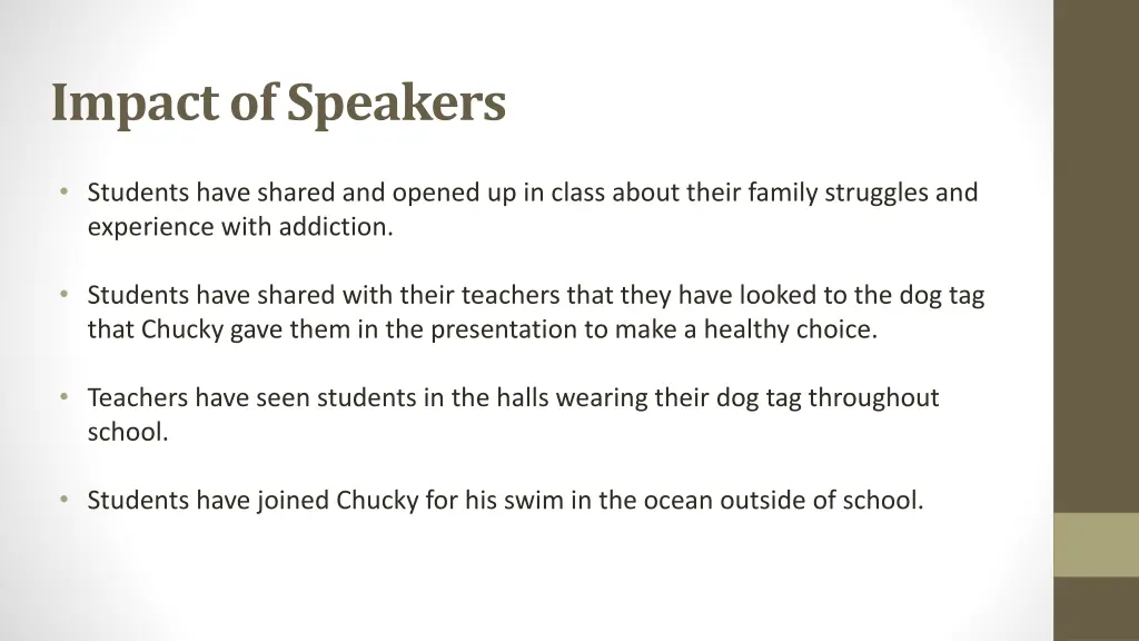impact of speakers 1