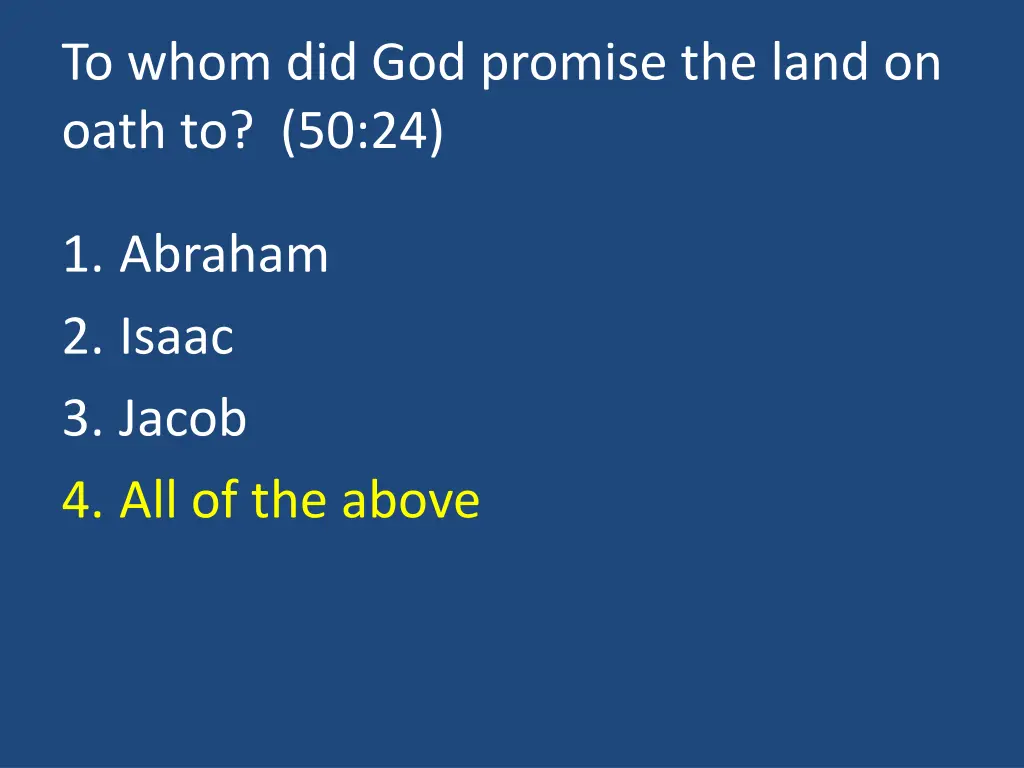 to whom did god promise the land on oath to 50 24 1