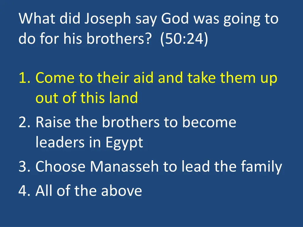 what did joseph say god was going 1