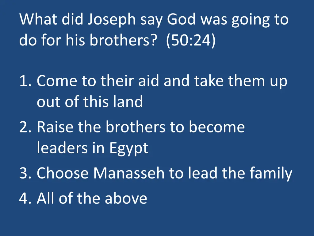 what did joseph say god was going