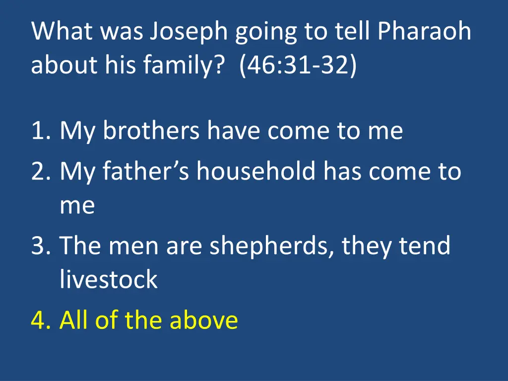 what was joseph going to tell pharaoh about 1