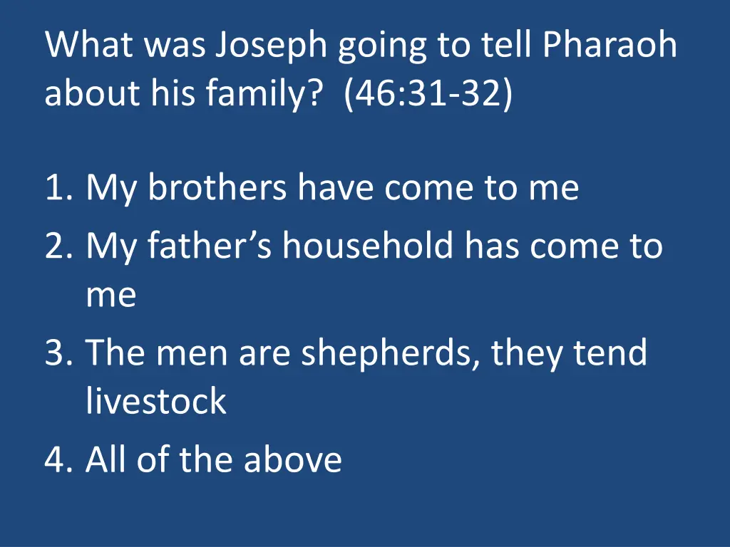 what was joseph going to tell pharaoh about
