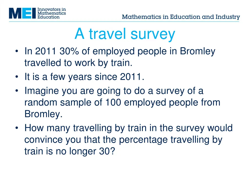 a travel survey