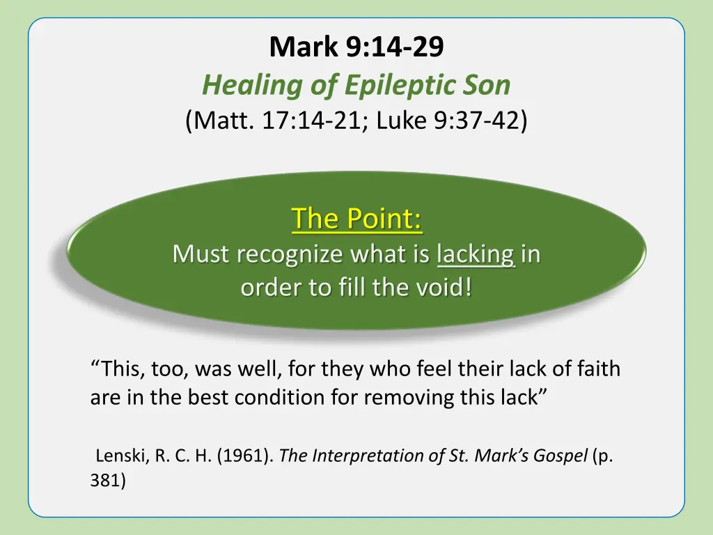 mark 9 14 29 healing of epileptic son matt 6