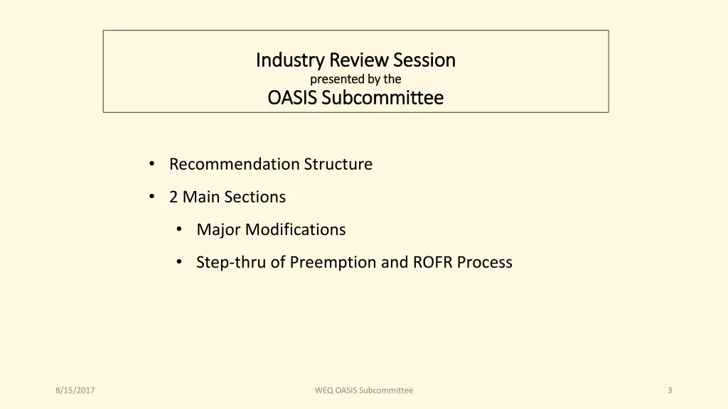 industry review session industry review session