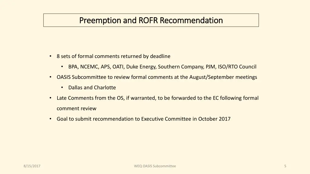 preemption and rofr recommendation preemption