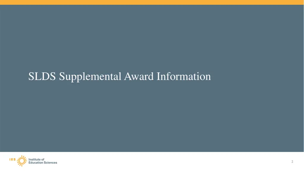 slds supplemental award information