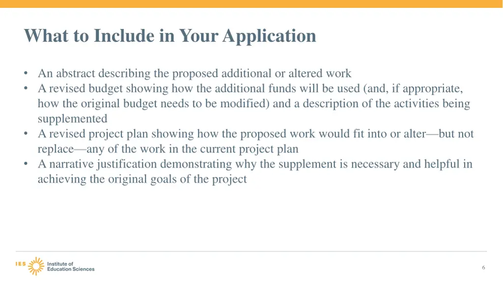 what to include in your application
