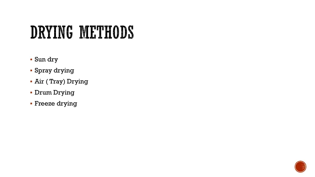 drying methods