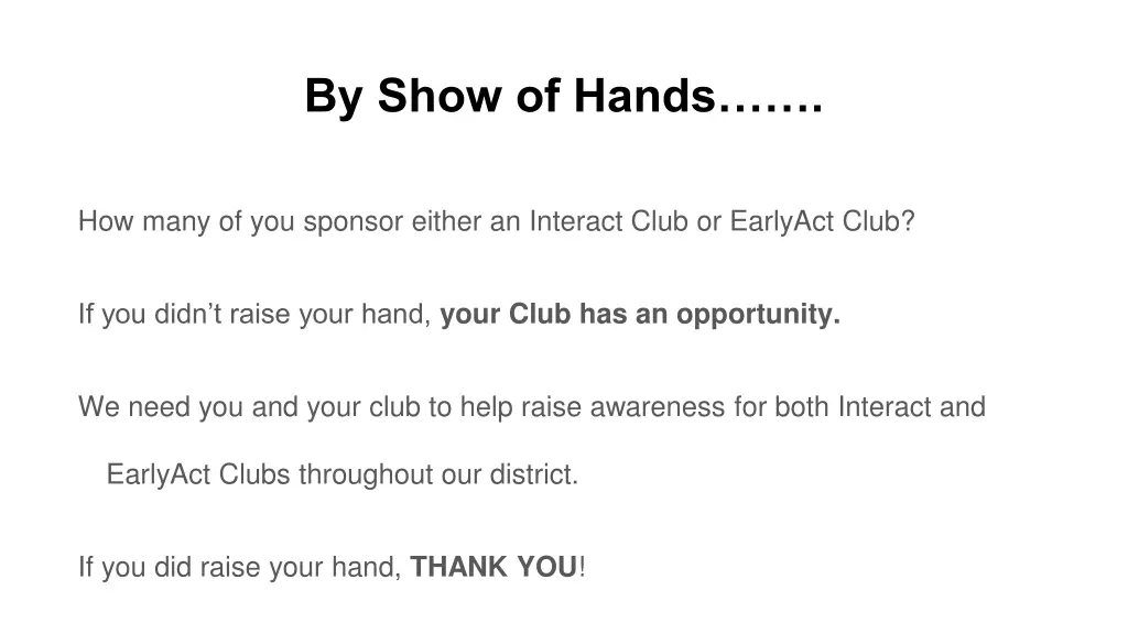 by show of hands