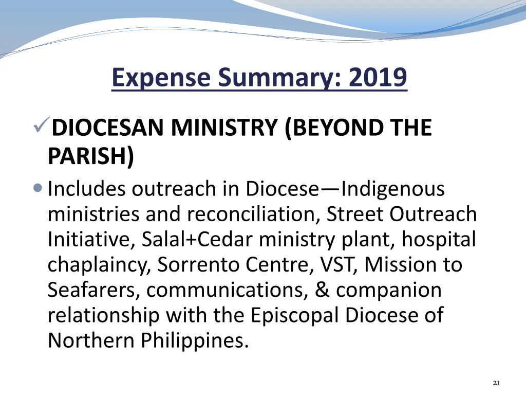 expense summary 2019