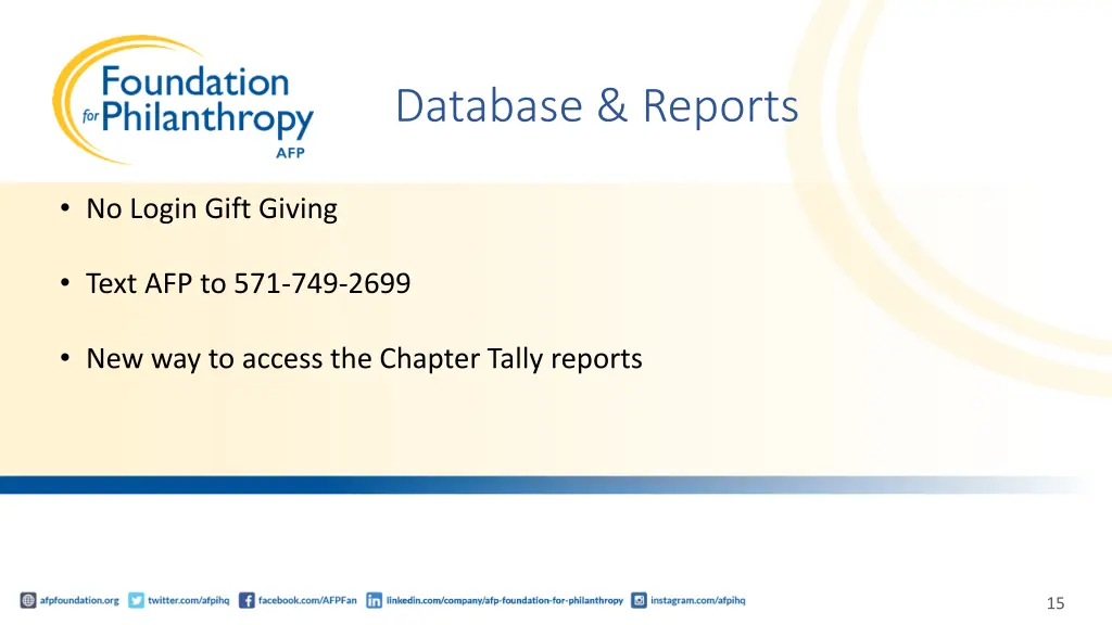 database reports