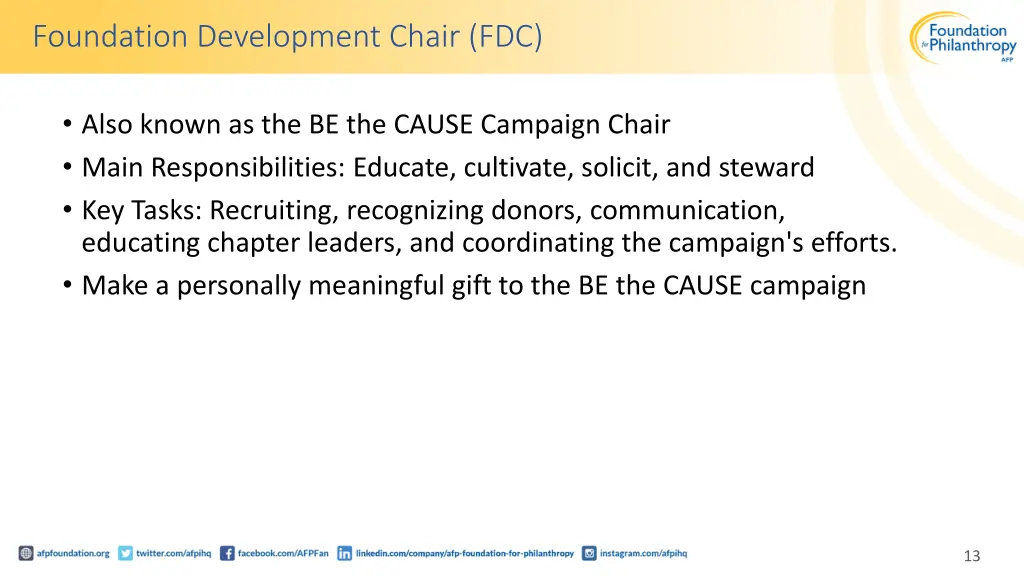 foundation development chair fdc