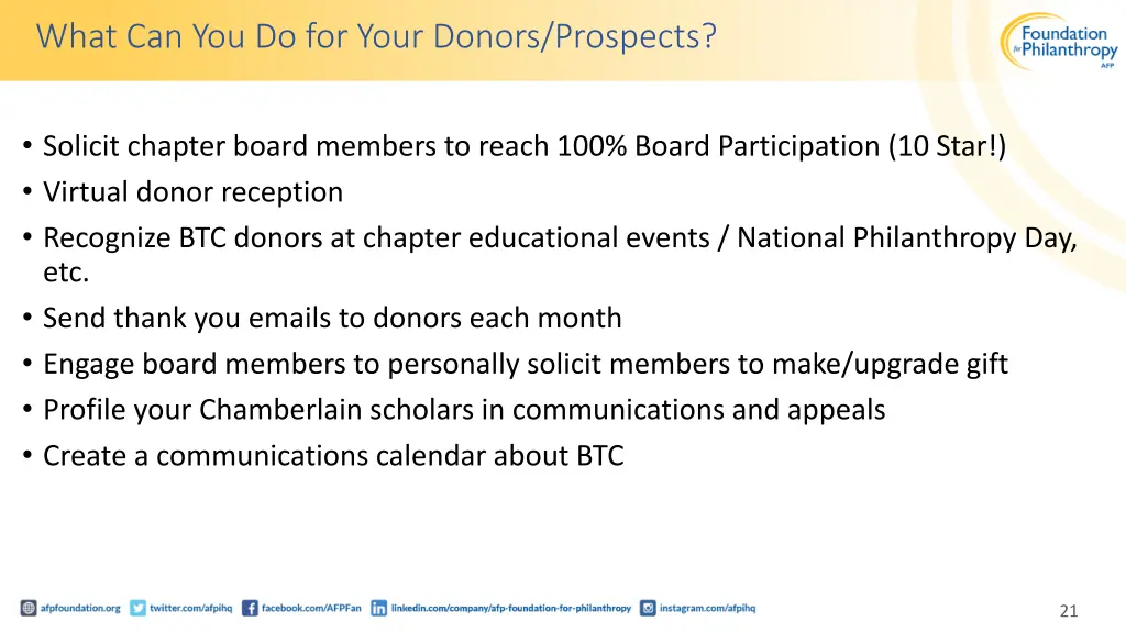 what can you do for your donors prospects