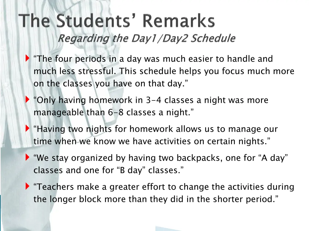the four periods in a day was much easier