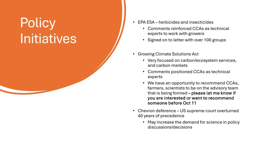 policy initiatives