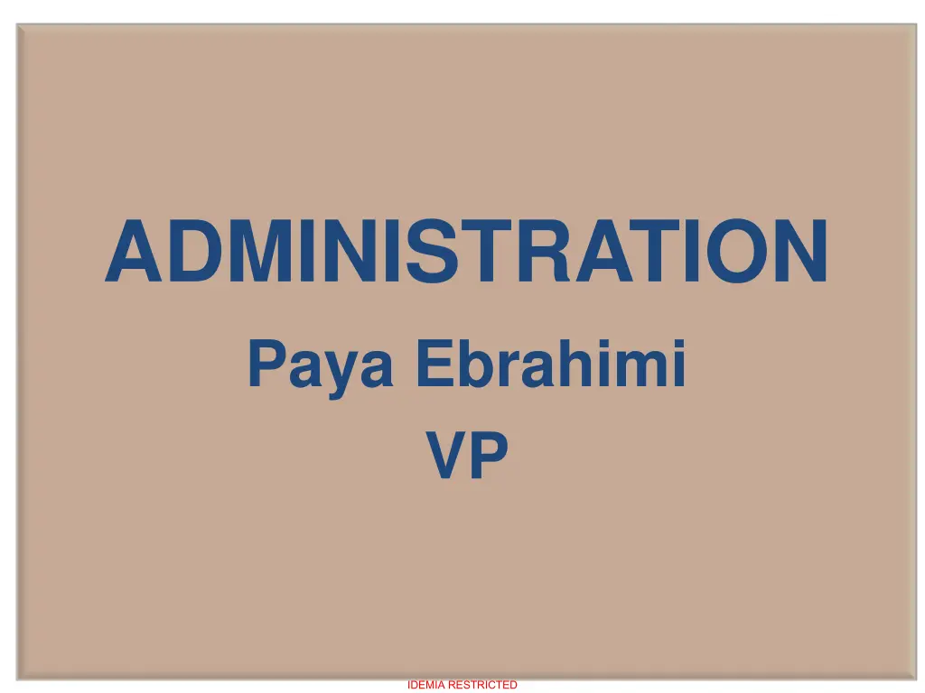 administration paya ebrahimi vp