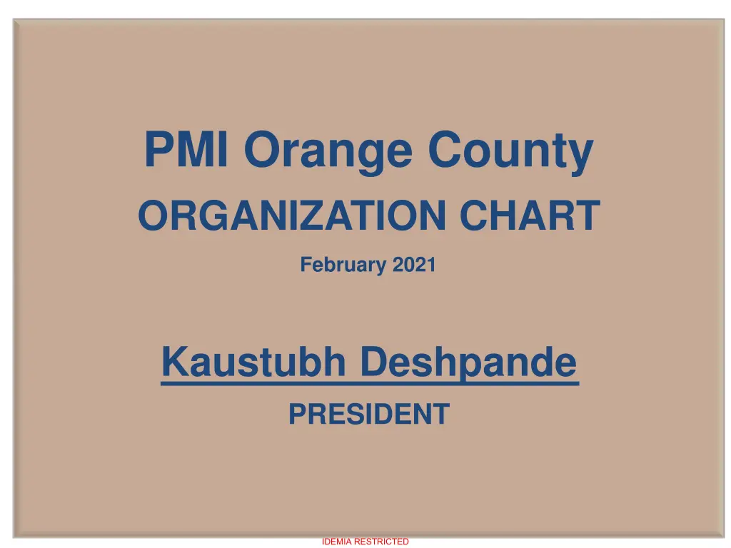 pmi orange county organization chart