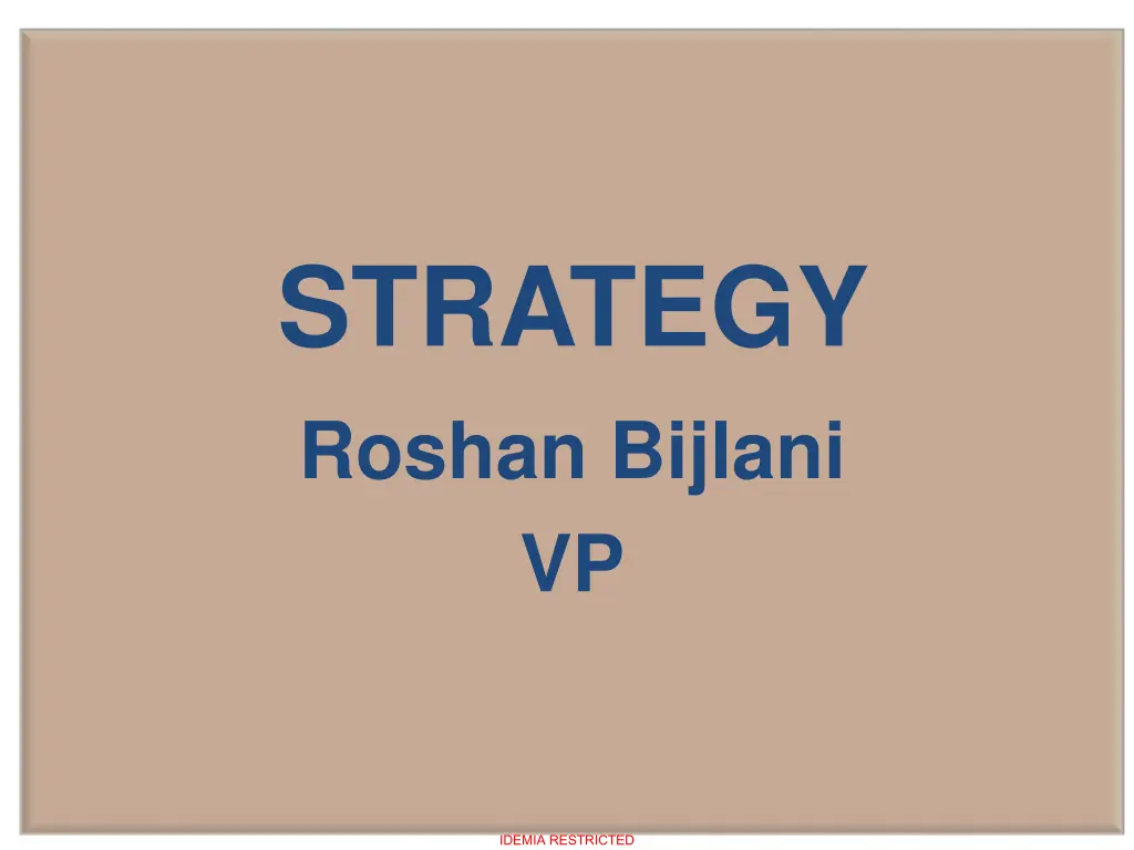 strategy roshan bijlani vp