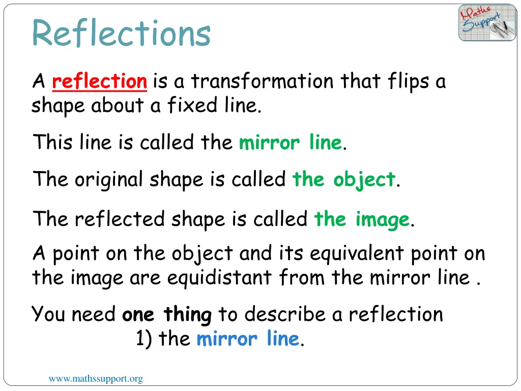 reflections a reflection is a transformation that