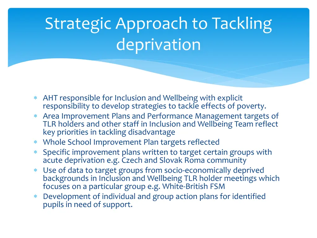 strategic approach to tackling deprivation