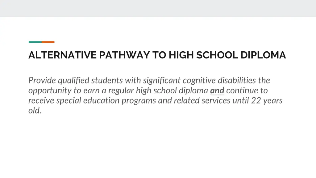 alternative pathway to high school diploma