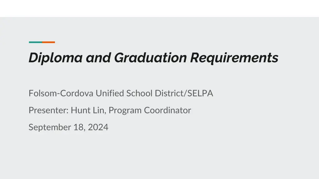 diploma and graduation requirements