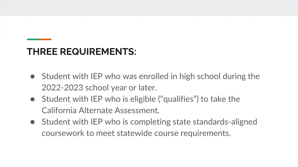three requirements