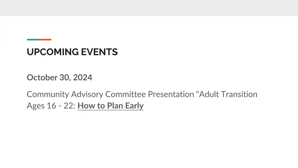 upcoming events