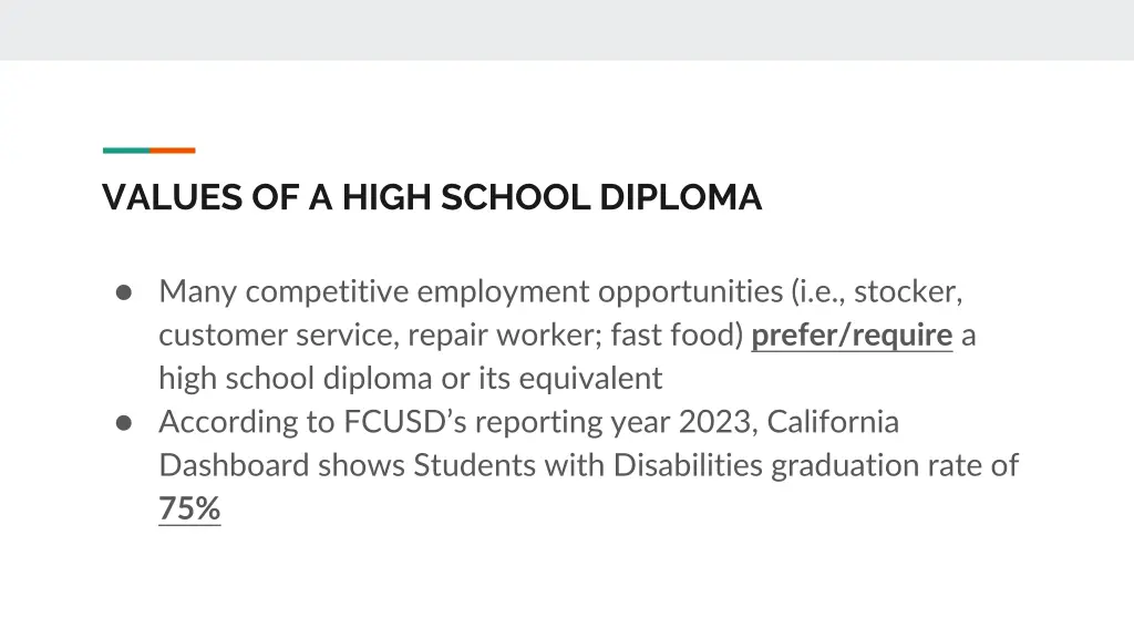 values of a high school diploma