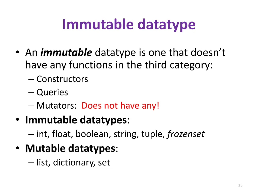 immutable datatype