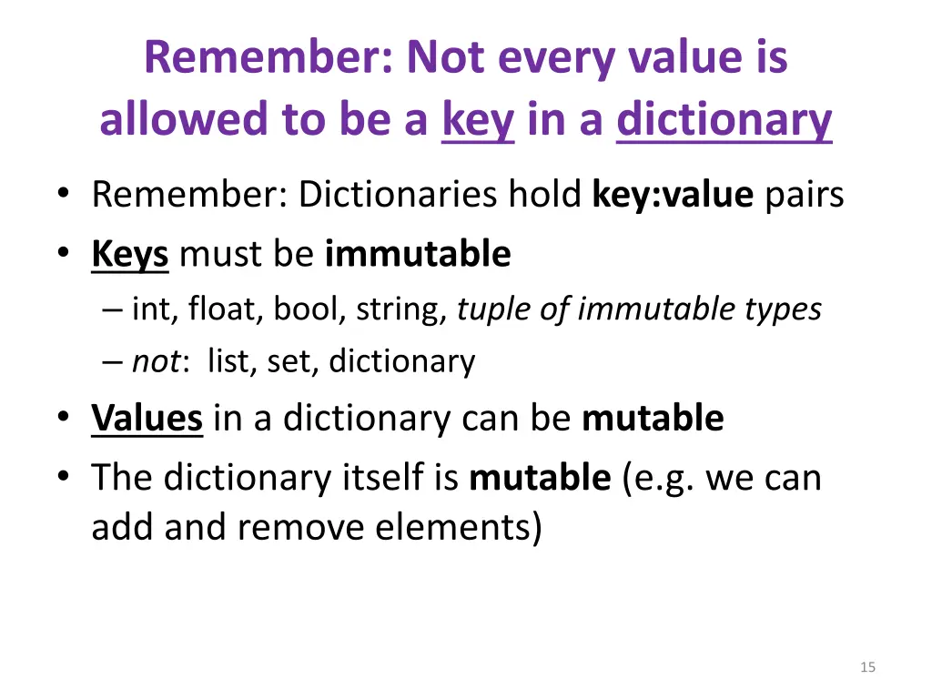 remember not every value is allowed