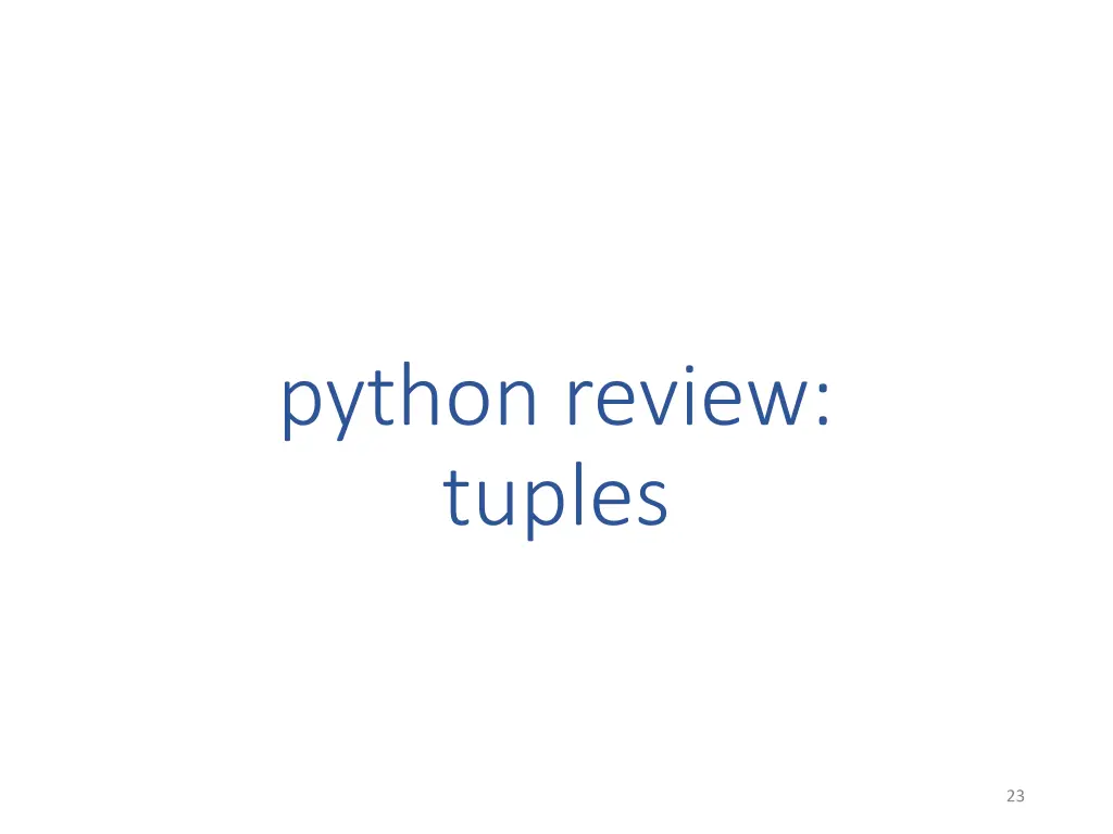 python review tuples