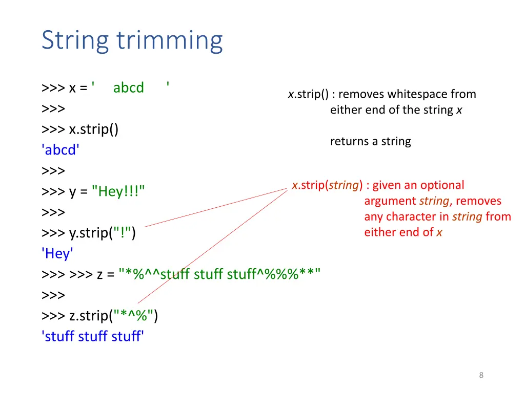 string trimming 1