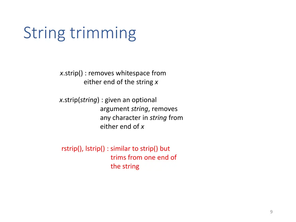string trimming 2
